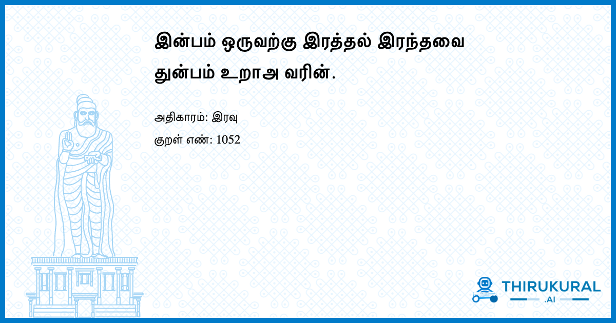 இன்பம் ஒருவற்கு இரத்தல் இரந்தவை துன்பம் உறாஅ வரின்.